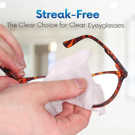 Lens Wipes for Eyeglasses - Pre-moistened Eyeglass Lens Cleaning Wipes - 500 Lens Wipes Individually Wrapped Sracth-Free Streak-Free Eye Glasses Wipes Lens Cleaner for Sunglass & Camera Lens