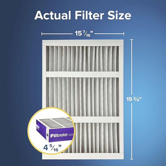 Filtrete 16x20x4 AC Furnace Air Filter, MPR 1550, MERV 12, Fits Lennox & Honeywell, Allergen, Electrostatic Air Cleaning Filter, 2-Pack (Actual Size 15.88x19.88x4.31 in)