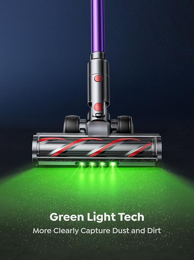 Cordless Vacuum Cleaner, 600W 50KPA 65 Mins Vacuum Cleaners for Home, Anti-Tangle Stick Vacuum with Touch Screen, Wall Mount Charging, Upgraded Vacuum Cordless for Pet Hair/Carpet/Floors