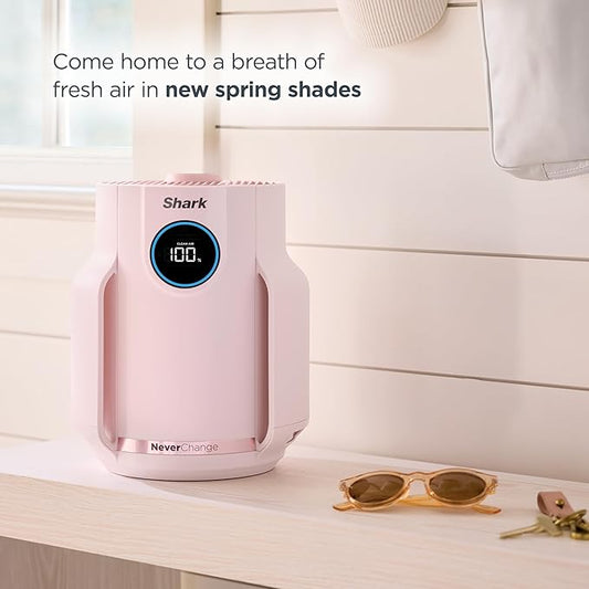 Shark Air Purifier for Home, NeverChange Compact Pro, for Bedroom, Nursery, Home Office, Dorm, HEPA-Exceeding Filter, Captures Pollutants, Pet Dander, Dust, Odor, Smoke, and More, HP072PK, Quartz