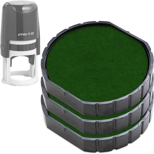 E/R30 Replacement Pad Compatible for 2000 Plus Printer R30 - Water Based - Pack of 3 - Green