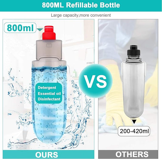 Spray Mop for Floor Cleaning with 3pcs Washable Pads - Wet Dry Microfiber Mop with 800 ml Refillable Bottle for Kitchen Wood Floor Hardwood Laminate Ceramic Tiles Dust Cleaning