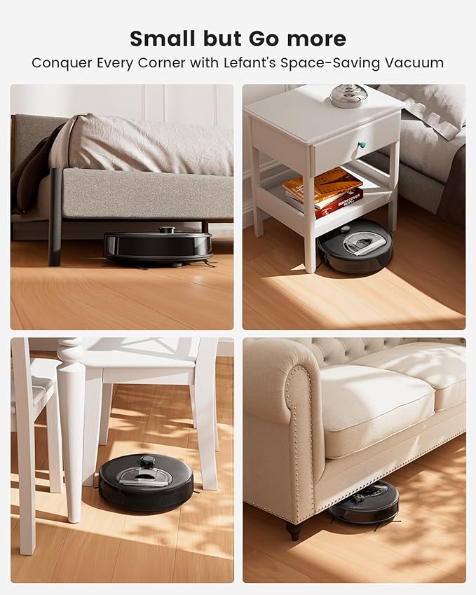 Lefant LiDAR Robot Vacuum and Mop, 450ml Visible Dustbin, Upgraded 190° PSD Obstacle Avoidance, Customized Cleaning, Multi-Floor Mapping, 150 Mins Runtime, WiFi/Alexa/APP, Pet Hair & Carpets, M330 Pro