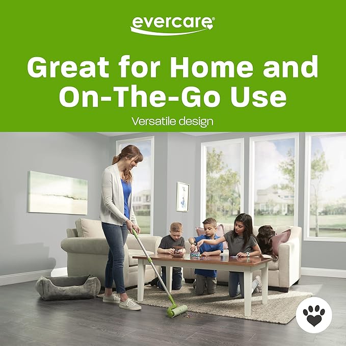 Evercare 10” Mega All-Purpose Pet Hair Lint Roller Refill, 50 Sheets – Sticky Roller for Pet Hair, Cat & Dog Hair Remover, Lint Remover, Pet Hair Remover for Furniture, Clothing & Cars