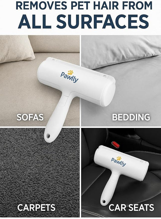 Pet Hair Remover Roller – Reusable Lint Roller for Dog & Cat Hair on Furniture, Couch, Carpet, Car & Bedding – Self-Cleaning Fur Remover, No Sticky Refills
