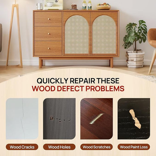 Wood Furniture Repair Kit, Wood Touch up Fillers, Repair Scratches, Cracks, Paint Chips, and Nail Holes on Furniture, Floors, Doors, Cabinets, and Tables (10 Colors)