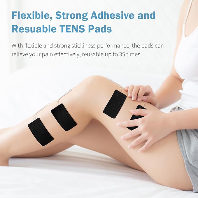 TENS Unit Replacement Pads 20 Pcs 2''x4'' Large Electrode Patches with Upgraded Self-Adhesive & Non-Irritating Design, Reusable 35 Times for Electrotherapy, Compatible with AUVON, TENS 7000
