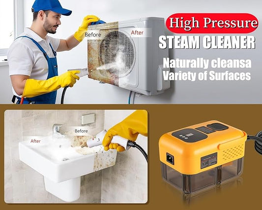 Steam Cleaner for Home, Handheld 2500W High Pressure Steamer for Cleaning, 9-Level Multipurpose Steam Cleaner for Car Detailing Floor Upholstery Kitchen Bathroom Grout Tile, 14 Accessories