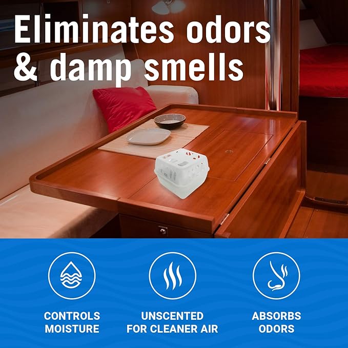 Refillable Moisture Absorber Bucket with Dehumidifier Refill Pack Moisture Absorbers for Closet Storage, Controls Water, Humidity, Odors, and for Basement, Home, Boat, Room, RV, and Car Use