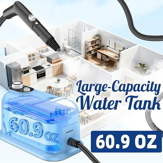60.87oz Heavy Duty Steam Cleaner 10s Rapid Heating Handheld Steam Cleaner for Home, Steamer for Cleaning for Home, Car, Grout, Tile, Floor, Dirt