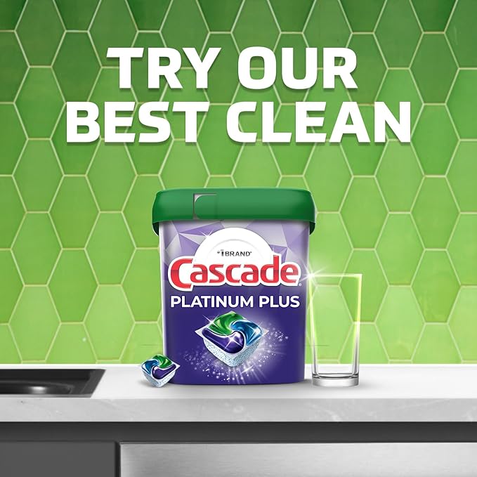 Cascade Platinum Plus Dishwasher Pods, Dish Detergent ActionPacs, Fresh, 28 Count