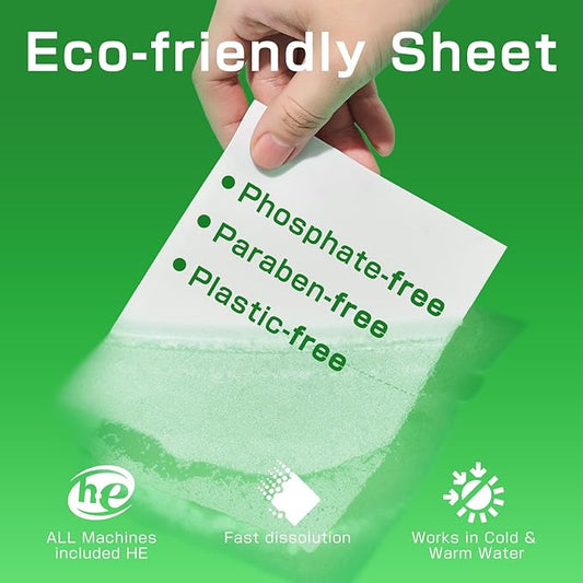Soulink Laundry Detergent Sheets Unscented 480 Loads (2 pack),Eco Friendly Detergent Sheets for Travel & Home - No Plastic Jug Liquidless Soap Strips, Plant-based, Hypoallergenic.