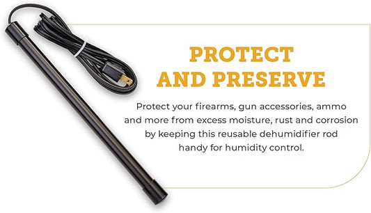 SnapSafe 12 Inches Gun Safe Dehumidifier Rod – Eliminates Condensation, Mildew, Humidity and Dampness, Maintenance-Free Coverage up to 100 cubic feet, Prevents Rush and Corrosion