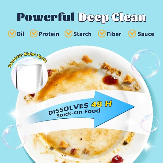 Dishwasher Detergent + Booster - 90 Loads, Plastic Free & Natural Cleaner Concentrated Dish Soap with Enzymes - Cuts Grease & Grime, No Residue - Dishwasher Pods Alternative, Truly Fragrance-Free