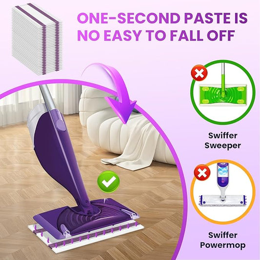Wet Jet Refills Compatible with Swiffer Wet Pads Refills Hardwood Floor Cleaner Spray Mop Pad Refill, Bathroom Cleaning Supplies, Hardwood Floor Cleaner, Multi Surface,30 Count