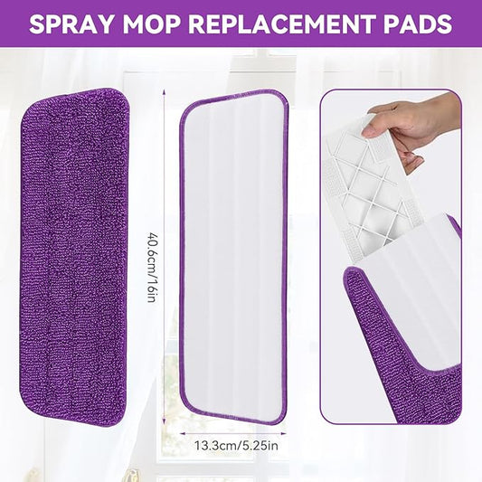 Spray Mop Refills for Libman Freedom Spray Mop, 16in Reusable & Washable Microfiber Floor Cleaning Pads