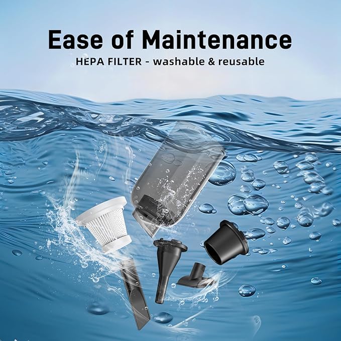 Car Handheld Vacuum Cordless with 21000pa Strong Suction, 3 in 1 Vacuum Portable Cordless & Blower Kit with 200W Brushless Motor, Mini Vacuum Cleaner for Home, Car, Office(with Battery)