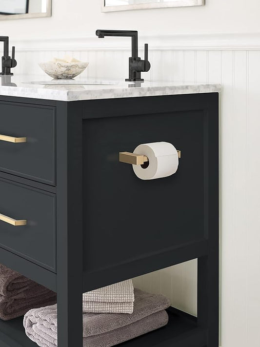 Amerock BH36081CZ | Champagne Bronze Single Post Toilet Paper Holder | 5-7/8 in. (149 mm) Length Toilet Tissue Holder | Monument | Bath Tissue Holder | Bathroom Hardware | Bath Accessories