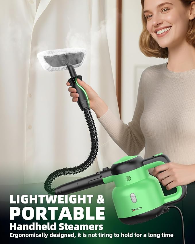Steam Mop with Detachable Handheld Steam Cleaner for Home, 12-in-1 Multi Accessories, Quick 15s Heat, 221°F Floor Steamer & 320ml Water Tank, Powerful Steamer for Cleaning Floor, Carpet, Windows, Tile