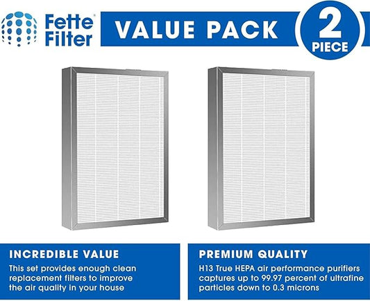 Fette Filter - Premium H13 True HEPA Replacement Filter Compatible with MA-25 Air Purifier with 3-in-1 filtration system. Includes 2 Hepa Replacements for models 25/US B1/S1/W
