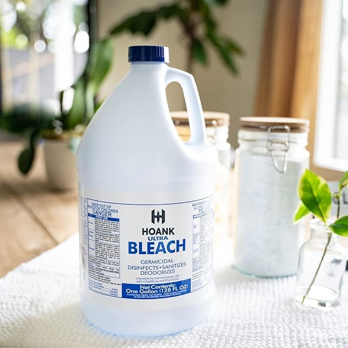( 6 Gallon) Ultra Germicidal Liquid Bleach -Disinfecting, Sanitizing, Deodorizing, Mold & Mildew Stain Remover, For Laundry, Household and Commercial Cleaning, Multipurpose Cleaner (1 Gallon X 6 Pack)