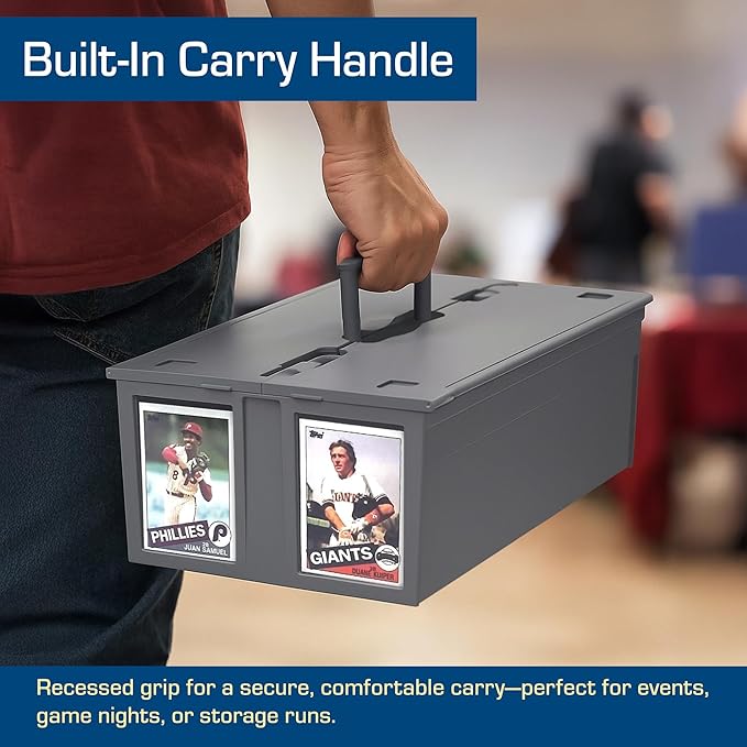 BCW Collectible Card Bin – (Single, Gray) | Holds up to 1600 Cards | Plastic Storage Box for Pokémon, MTG & Sports Cards