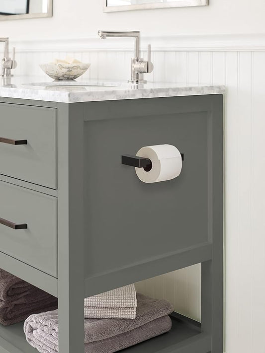Amerock BH36081ORB | Oil Rubbed Bronze Single Post Toilet Paper Holder | 5-7/8 in. (149 mm) Length Toilet Tissue Holder | Monument | Bath Tissue Holder | Bathroom Hardware | Bath Accessories