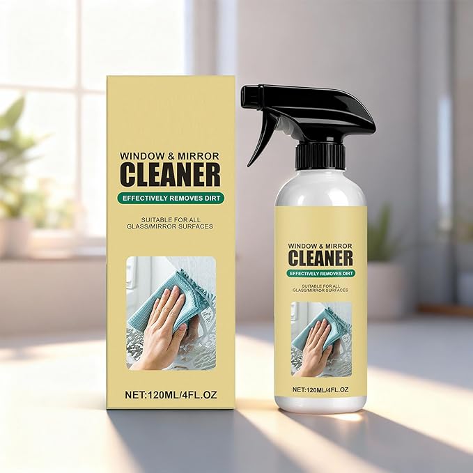 Window And Mirror Cleaning Spray, Quick Drying, 120ml, Glass Cleaner, Vehicle Windshield Cleaner, Multi-S-urface Use, For Car Owners Office Home Glass Table Storefront Shower Door