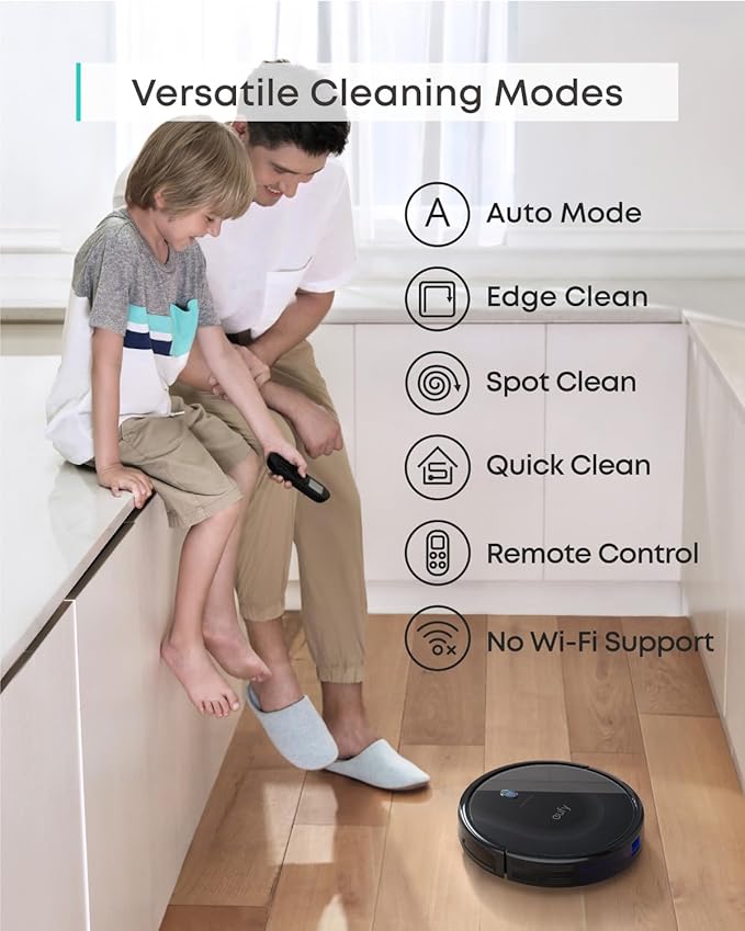 eufy Certified Like-New BoostIQ RoboVac 11S MAX Robot Vacuum Cleaner, Super-Thin, Powerful Suction, Quiet, Self-Charging, Cleans Hard Floors to Medium-Pile Carpets, Black (Renewed)