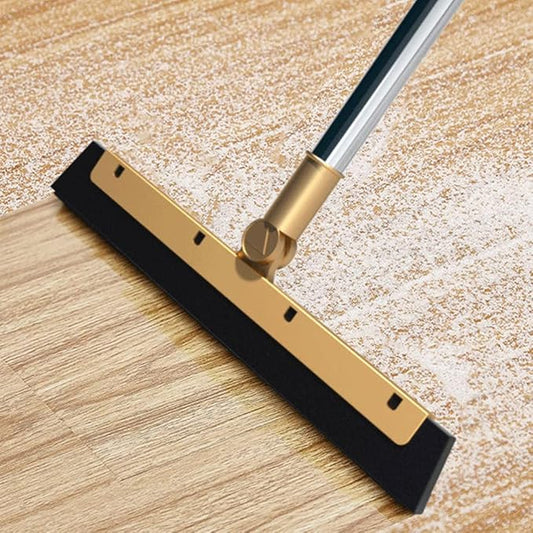 GANAZONO Broom Dustpan Scraper Set Long Handle Stand Up Broom Combo Dustpan for Home Kitchen Room Office Lobby Floor