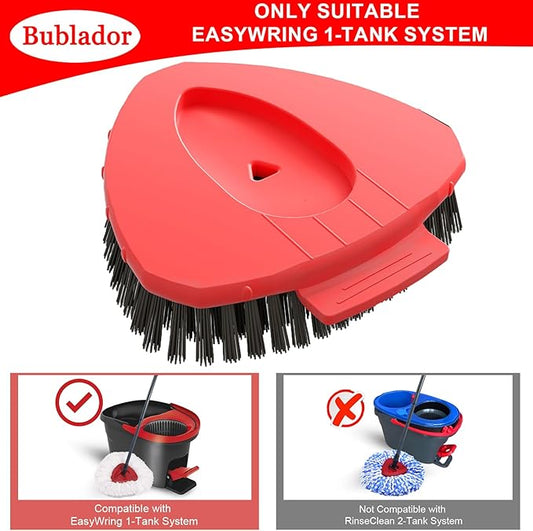 2 Pack Scrubber Mop Replace Head Compatible with O Cedar EasyWring 1 Tank,Spin Replacements Heads,Scrub Brush Attachment for Bathroom,Kitchen and Various of Hard Floors