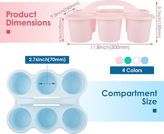 4 Pack Classroom Caddy For School,Kidsroom,Pencil Holder,Plastic Cup Caddy for Drink Delivery (Pastel)