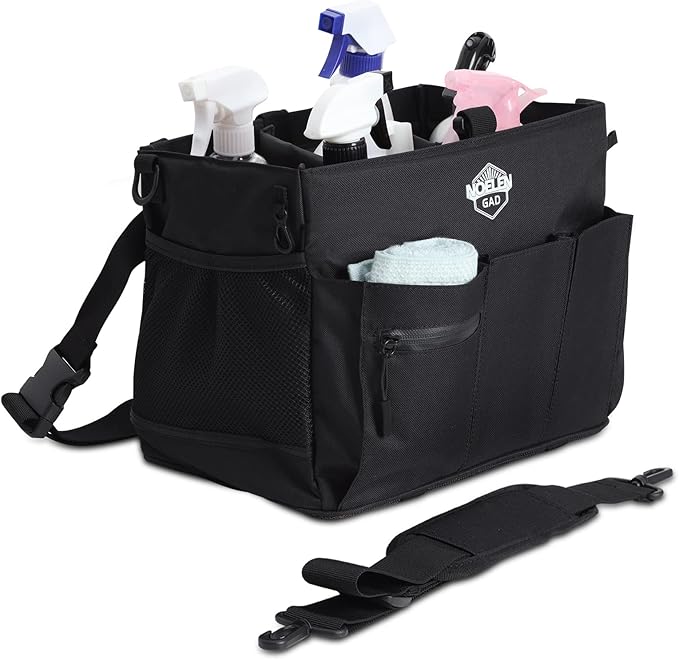 Large Wearable Cleaning Caddy Bags with Handle and Shoulder and Waist Straps,for Cleaning Supplies,for Furniture Storage,Car Organizer,15*10*8 inchs