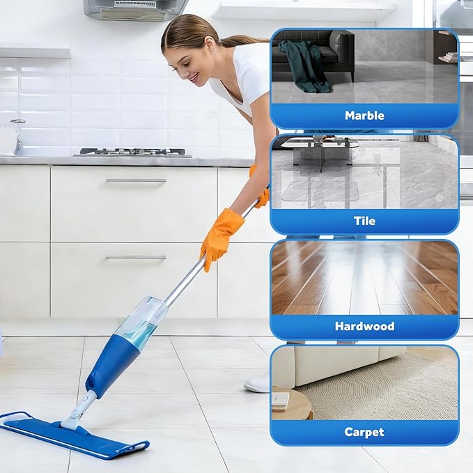 3 Pack Microfiber Cleaning Pads Compatible with Bona Mop Spray Mop Replacement Pad 18 Inch, Machine Washable Reusable, Hardwood & Hard Surface Floors, Clean Pet Hair & Dust
