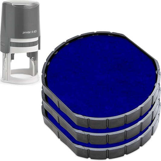 E/R45 Replacement Pad Compatible for 2000 Plus Printer R45 - Water Based - Pack of 3 - Blue