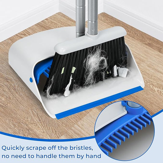 Broom with Dustpan Combo Set, Dustpans Stand Up