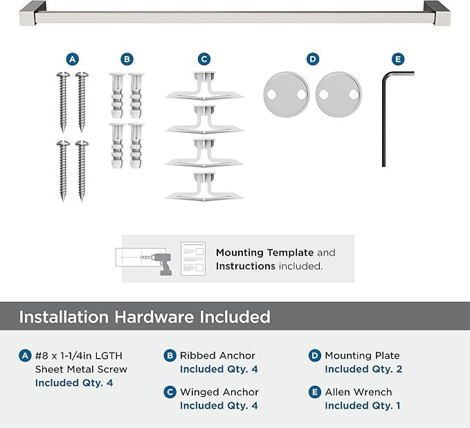 Amerock BH36084G10 | Brushed Nickel Towel Bar | 24 in (610 mm) Towel Rack | Monument | Bathroom Towel Holder | Bathroom Hardware | Bath Accessories