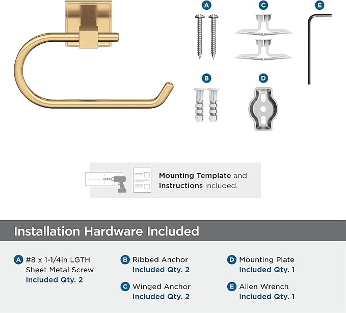 Amerock BH36071CZ | Champagne Bronze Single Post Toilet Paper Holder | 6-5/16 in. Length Toilet Tissue Holder | Appoint | Bath Tissue Holder | Bathroom Hardware | Bath Accessories