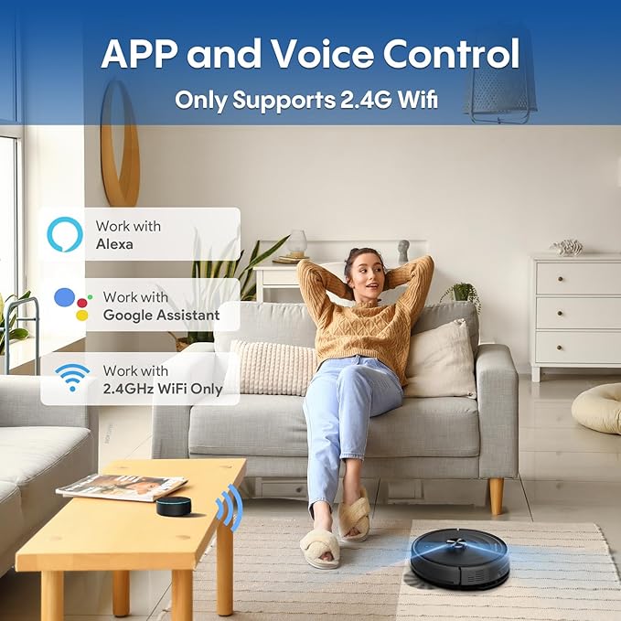 Robot Vacuum and Mop with Mapping, 5000Pa Robotic Vacuums with LiDAR Navigation, Wi-Fi/App/Alexa Control, Self-Recharging, No-Go Zones, Perfect for Pet, Hard Floors, Carpet