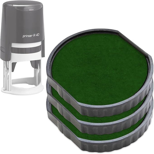 E/R40 Replacement Pad Compatible for 2000 Plus Printer R40 - Water Based - Pack of 3 - Green