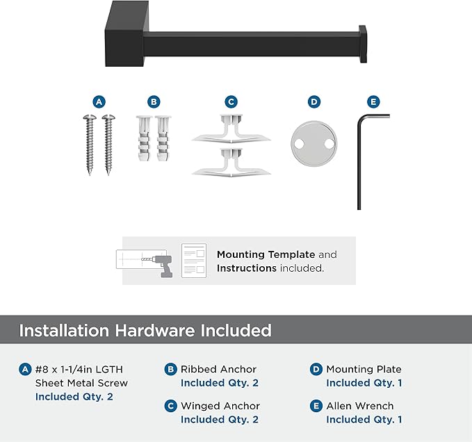 Amerock BH36081MB | Matte Black Single Post Toilet Paper Holder | 5-7/8 in. (149 mm) Length Toilet Tissue Holder | Monument | Bath Tissue Holder | Bathroom Hardware | Bath Accessories