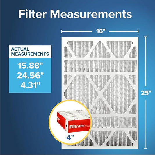 Filtrete 16x25x4 AC Furnace Air Filter, MPR 1000, MERV 11, Fits Lennox & Honeywell Devices, Allergen Defense, Electrostatic Air Cleaning Filter, 4-Pack (actual size 15.88 x 24.56 x 4.31)
