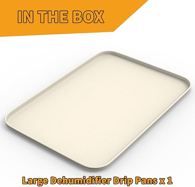 LBG Products Drip Pans 15.5 x 10.5 Inch for Small Dehumidifier,Hard Plastic Drip Tray Portable AC Drip Pan Catch & Prevent Spills or Leaks from Dehumidifier for Bedroom,Home,Protect Your Floor