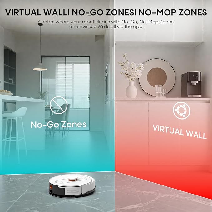 Robot Vacuum and Mop, Robotic Vacuum with Mapping, Self-Emptying Station for 90 Days Hands-Free Cleaning, LiDAR Navigation, No-Go Zones, Wi-Fi/App/Alexa Voice Control, for Carpets and Hard Floors
