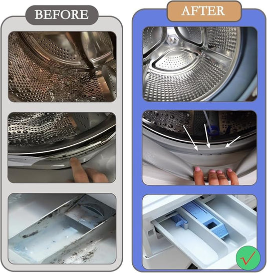 Washing Machine Cleaning Brush Kits, Front Load Washer Scrub Cleaner Brushes Accessories with 1Pc Drum Slot Brush & 5Pcs Crevice Cleaning Brushes for Tight Spaces and Washer Rubber Seal