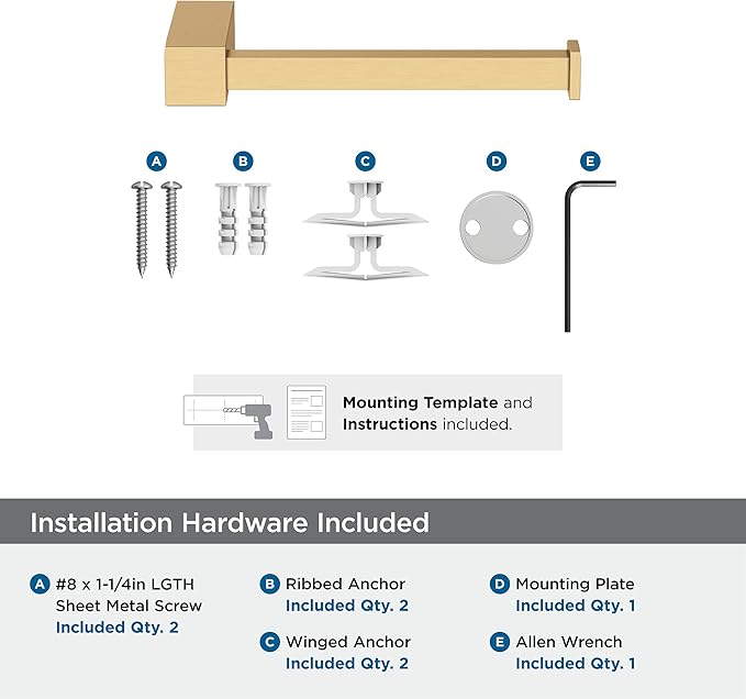 Amerock BH36081CZ | Champagne Bronze Single Post Toilet Paper Holder | 5-7/8 in. (149 mm) Length Toilet Tissue Holder | Monument | Bath Tissue Holder | Bathroom Hardware | Bath Accessories