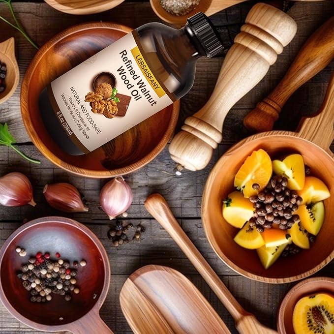 Walnut Wood Oil Bowl Conditioner, Walnut Oil for Wooden Cutting Board and Bowl,Food Safe, Long-Lasting 8oz
