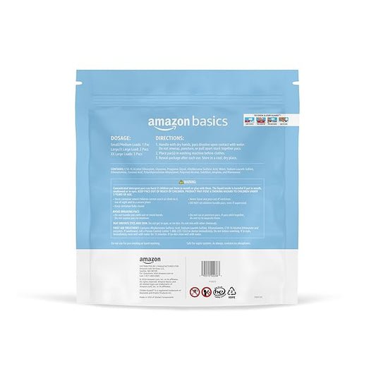Amazon Basics Laundry Detergent Pacs, Hypoallergenic, Free & Clear, 120 Count (New Packaging)