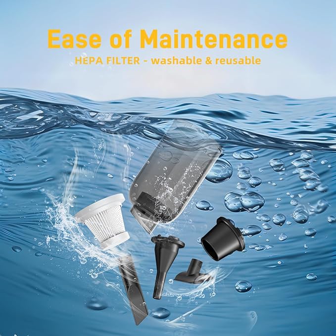 3 in 1 Handheld Car Vacuum Compatible with Dewalt 20V Battery with 21000pa Strong Suction, Handheld Vacuum Cordless & Blower with 200W Brushless Motor, Mini Vacuum Cleaner for Car, Home (No Battery)