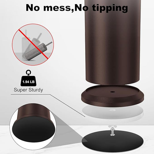 Bronze Toilet Brush and Holder,Extra Long Handled Toilet Brush for Bathroom,Stainless Steel Heavy Duty Toilet Bowl Brush,Removable Inner Bowl,Deep Cleaning Dense Bristles Cleaner Brush -Space Saving